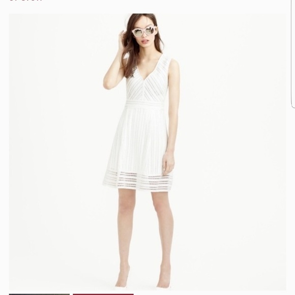 J. Crew Dresses & Skirts - J. Crew White Laser Eyelet Fit and Flare Dress